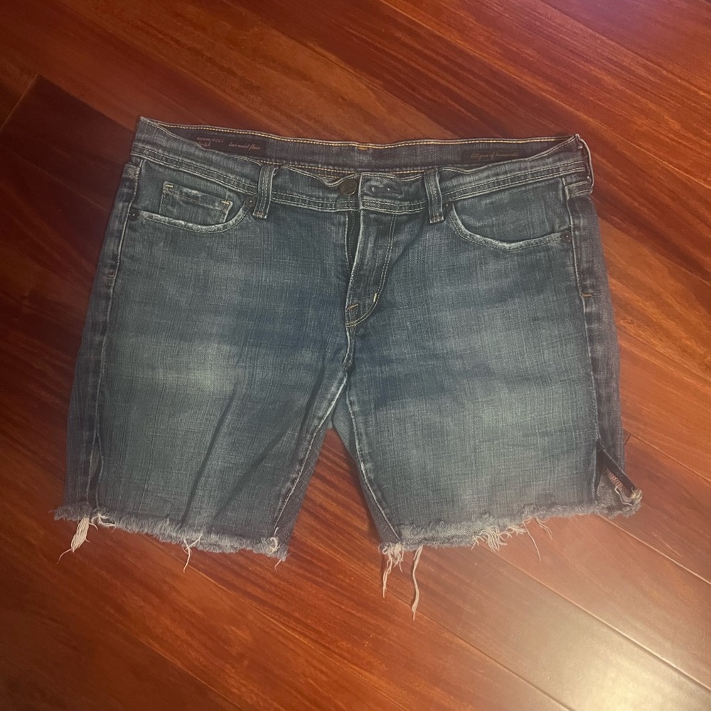 Citizens of Humanity Blue Jean Shorts with Distressed Frayed Hem - Size 31